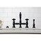 Kingston Brass Bridge Kitchen Faucet with Brass Sprayer, Matte Black KS7270PKXBS - alternate 3