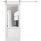 Sartodoors Sturdy Barn Door, Lucia 1533 White Silk with Clear Glass, 6.6FT Rail Hangers Heavy Hardware Set,  LUCIA1533BD-S-WS-24 - alternate 1