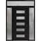 Vdomdoors Aluminum Door Iron 0255 Black Entry Steel Metal Classic Painted 64 x 94 (16+36+16 x 80+14)-Left Ins IRON0255EXD-BLK-W16+36+16xH80+14-LH-I - alternate 1