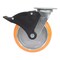 Vestil Polyurethane Swivel With Total Brake Caster 8 In. x 2 In. 1.25K Butterscotch/Silver CST-F34-8X2SI-SWTB1 - alternate 5