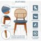 Leisuremod Holbeck Dining Chair with Upholstered Leather Seat and Beech Wood Legs, Navy Blue HC18NBU - alternate 7