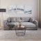 Lavish Home Round Coffee Table with Geometric Metal Base Small Modern Accent Furniture for Living Room 80-COFF-GEO-WAL - alternate 4