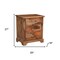Homeroots 27" Brown Solid Wood Live Edge Three Drawer Nightstand 565301 - alternate 8