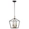 Jonathan Y Ojai 10" 3-Light Iron Classic Modern Pagoda LED Pendant Lantern, Oil Rubbed Bronze/Brass Gold JYL7601D - alternate 7
