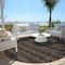 Homeroots 8' Chocolate And Brown Round Southwestern Washable Indoor Outdoor Area Rug 587526 - alternate 4
