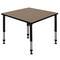 Regency Square Kee Height Adjustable Classroom Activity Table, 36 in W, 36 in L, Noble Oak TB3636NOAPBK - alternate 1