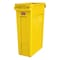 Rubbermaid Commercial Slim Jim 23 gal Rectangular Slim-Profile Plastic Can, Yellow, None, Plastic, 11 in 1956188 - alternate 1