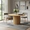 Homeroots 52" Brown Solid Wood Pedestal Base Round Top Dining Table 720998 - alternate 3