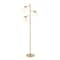 Jonathan Y Ellie 66" 3-Light Mid-Century Modern Metal LED Floor Lamp w/Triple Frosted Globe Shades, Brass Gold/W JYL3087A - alternate 5