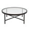 Homeroots 36" Black Glass And Steel Round Coffee Table 520975 - alternate 4
