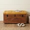 Homeroots 35in Yellow and Brown Tufted Genuine Leather and Solid Wood Upholstered Storage Bench With Flip Top 723829 - alternate 3
