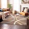 World Rug Gallery Modern Wavy Circles Design Area Rug 6 ft 6 in x 6 ft 6 in Square Brown 377BROWN6SQ - alternate 1