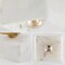 Jonathan Y Alessia 8" 1-Light Modern Contemporary Alabaster/Iron Square LED Semi Flush Mount, White Marbling/Bra JYL1203A - alternate 6