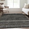 Homeroots 9' X 12' Taupe Charcoal And Gray Striped Washable Indoor Outdoor Area Rug 588254 - alternate 4