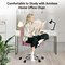 Yssoa Simple Deluxe Armless Office Desk Chair, Modern Cute Swivel Vanity Chair Comfy Home Office Chairs w 3A88HKCHAIROFFICEPNK01 - alternate 3