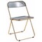 Leisuremod Lawrence Acrylic Folding Chair with Gold Metal Frame, Transparent Black LFG19TBL - alternate 1