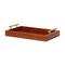 Homeroots 16" Brown And Gold Solid Wood Handmade Serving Tray With Handles 625663 - alternate 6