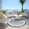 Homeroots 8' Round Gray and Black Round Faux Bois Washable Non Skid Indoor Outdoor Area Rug 564415 - alternate 5