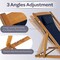 Lavish Home Beach Lounge Chair Adjustable Height Reclining Sling Chair Portable Wood Folding Chair 50-LG1513 - alternate 4