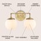 Jonathan Y Louis Parisian Globe 15" 2-Light Metal/Frosted Glass Modern Contemporary LED Vanity Light, Gold Paint JYL3535A - alternate 8