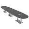 Skutchi Designs Boval Conference Table With Power Unit, 48 in W, 192 in L, Grey HAR-BOVL-48X192-DOU-WA7949-ESIL - alternate 1