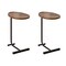 Homeroots Set of Two Brown and Black Wood and Metal Oval End Tables, 2PK 635695 - alternate 1