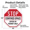 Signmission Stop Confined Space Enter by Permit, 10 Inch X 10 Inch, Aluminum Metal Signs OC-A-10-250 - alternate 4