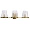 Nuvo Valentine, 3 Light Vanity, Vintage Brass Finish, Hammered Glass 60/8263 - alternate 5