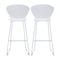 Homeroots Set of Two 30" White and Silver Heavy Duty Plastic and Metal Low Back Bar Height Bar Chairs, 2PK 555096 - alternate 4