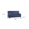 Homeroots 75" Blue Faux Leather Sleeper Sofa And Toss Pillows With Brown Legs 607185 - alternate 3