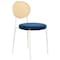 Leisuremod Euston Dining Chair with Velvet Seat and White Steel Frame in Navy Blue ECW17NBU - alternate 1