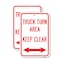 Signmission Truck Turn Area Keep Clear With Bidirectional Arrow, 12'' X 18'' 2 Signs, Heavy Gauge Aluminum, 2PK A-1218-2PACK-22784 - alternate 1