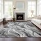 Homeroots 8' X 10' Gray Charcoal And Ivory Abstract Washable Indoor Outdoor Area Rug 582995 - alternate 5