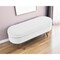 Homeroots 44" White and Brown Linen Upholstered Storage Bench with Flip Top 555444 - alternate 7