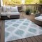 Homeroots 3' X 5' Aqua Teal Blue And Ivory Ikat Washable Indoor Outdoor Area Rug 589068 - alternate 5