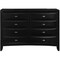 Homeroots 59" Black Solid Wood Eight Drawer Double Dresser 384017 - alternate 4