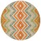 Homeroots 8' Beige Orange And Red Round Geometric Washable Indoor Outdoor Area Rug 581523 - alternate 4