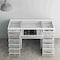 Homeroots 51" White Wood Mirrored Glass And Clear Glass Thirteen Drawer Vanity Table 632735 - alternate 4