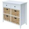 Homeroots 30in White Wood And Water Hyacinth Accent Cabinet With Six Drawers 286667 - alternate 5