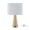 Homeroots 20" Ivory Solid Wood USB Table Lamp With Ivory Drum Shade 530947 - alternate 1