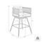 Armen Living Alegria Outdoor Patio Swivel Counter Stool in Aluminum with Gray Rope and Light Gray Cushions LCAFSWBABL26 - alternate 5