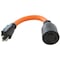 Ac Works Plug Adapter, STW, L5-30R, 5-15P, 1 ft., Orange S515L530-012 - alternate 1
