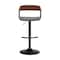 Homeroots Gray and Black Faux Leather with Metal Swivel Adjustable Height Bar Chair 534461 - alternate 4