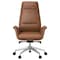 Leisuremod Summit High-Back Office Chair in Faux Leather & Aluminum Frame with Swivel & Tilt, Dark Brown SOT21DBRL - alternate 3