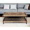Homeroots 46" Natural and Black Solid Wood and Metal Coffee Table With Shelf 376289 - alternate 2