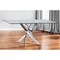 Homeroots 63" Clear And Silver Glass And Stainless Steel Pedestal Base Dining Table 283186 - alternate 4