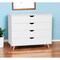 Homeroots 35" White And Natural Wood Four Drawer Dresser 489233 - alternate 4