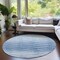 Homeroots 8' Navy Blue And Sky Blue Round Abstract Washable Indoor Outdoor Area Rug 587400 - alternate 4