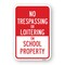 Signmission No Trespassing Or Loitering On School Property, Heavy-Gauge Aluminum, 18" H, A-1824-24946 A-1824-24946 - alternate 1