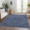 Homeroots 9' X 12' Navy Blue And Charcoal Floral Washable Indoor Outdoor Area Rug 604232 - alternate 4